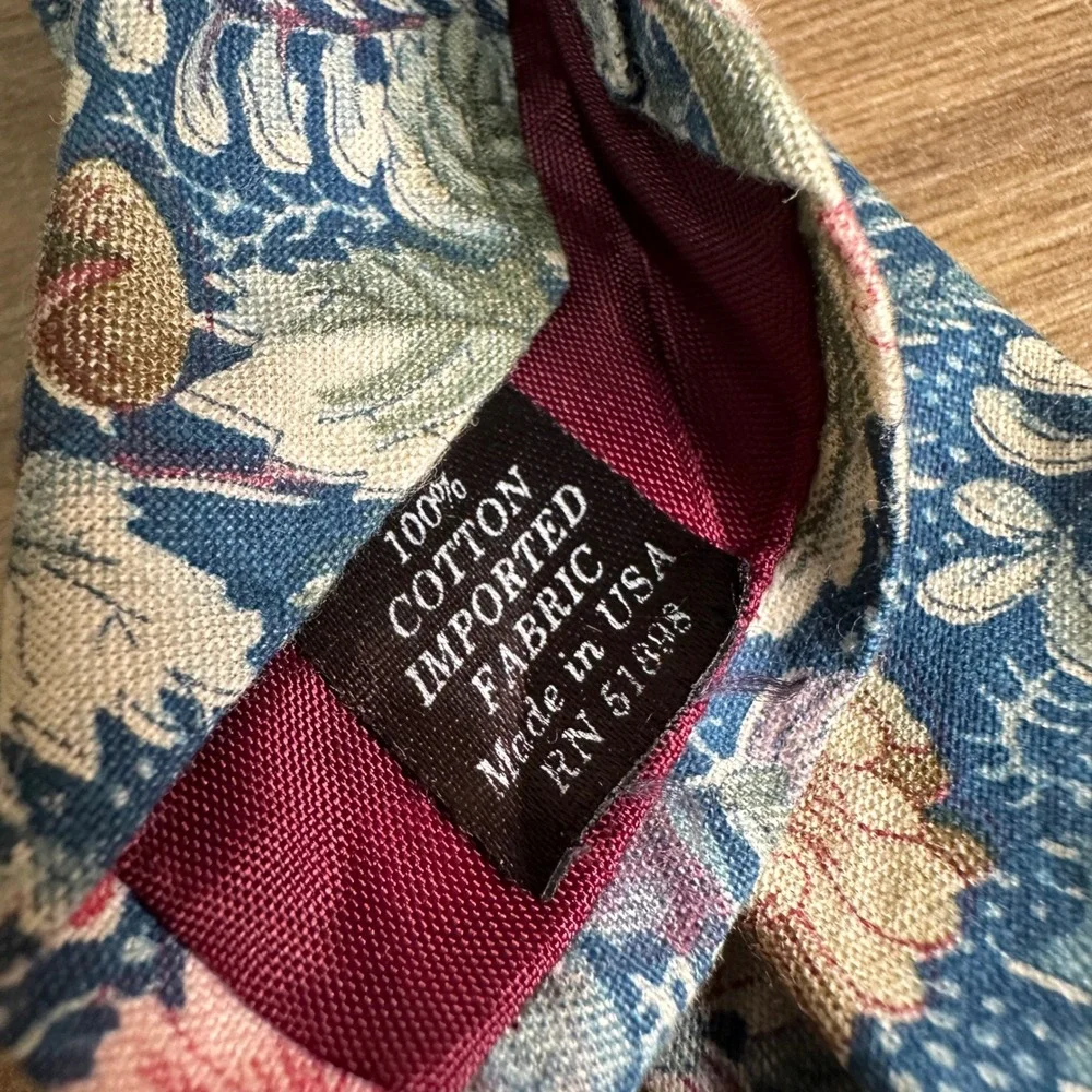 Tango Max Raab Tie Vintage Navy Pink Floral Cotton Made in USA 3.75